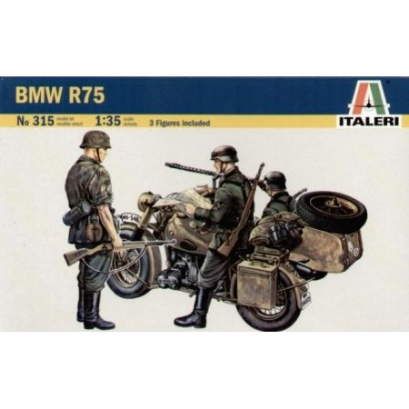 ITALERI 315 MOTO MILITAIRE ALLEMANDE BMW R75 AVEC SIDECAR 1/35