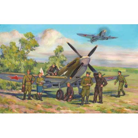 ICM 48802 SPITFIRE LF.IXE WITH SOVIET PILOTS AND GROUND PERSONNEL 1:48