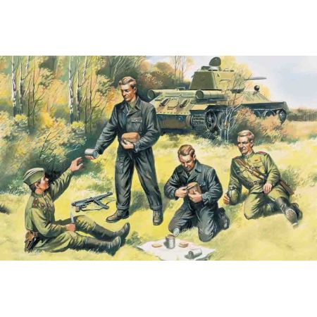 ICM 35351 SOVIET TANK CREW (1943-1945) (4 FIGURES - 2 OFFICERS, 2 TANKMEN)  1:35