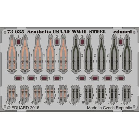 EDUARD 73035 SEATBELTS USAAF WWII STEEL 1/72