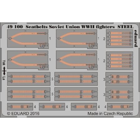 EDUARD 49100 SEATBELTS SOVIET UNION WWII FIGHTERS STEEL 1/48