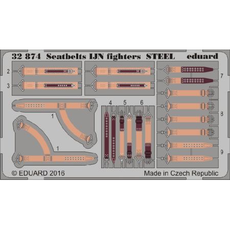 EDUARD 32874 SEATBELTS IJN FIGHTERS STEEL 1/32
