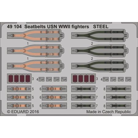 EDUARD 49104 SEATBELTS USN WWII FIGHTERS STEEL 1/48