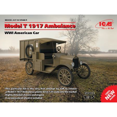 ICM 35661 FORD MODEL T 1917 AMBULANCE, WWI AMERICAN CAR 1/35