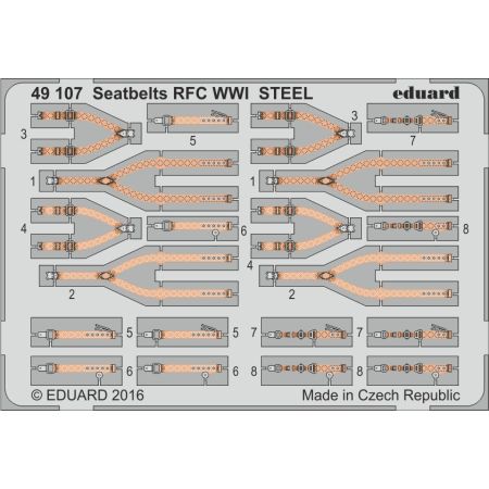 EDUARD 49107 SEATBELTS RFC WWI STEEL   1/48
