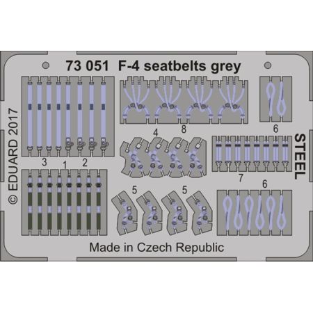 EDUARD 73051 F-4 SEATBELTS GREY STEEL 1/72