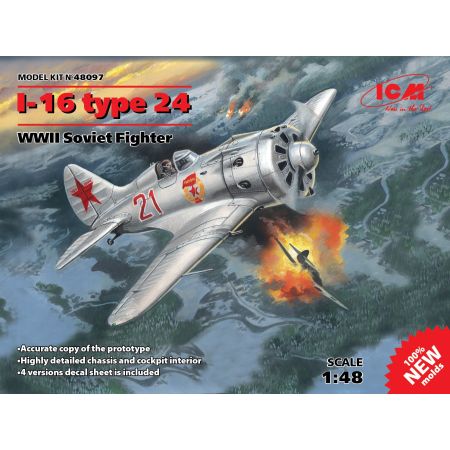 ICM 48097 AVION I-16 TYPE 24 WWII SOVIET FIGHTER 1/48 (12/16) 