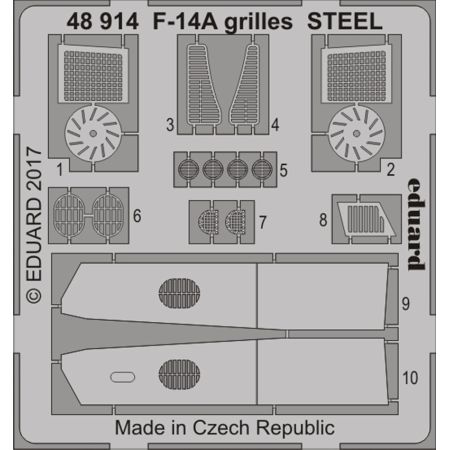 EDUARD 48914 F-14A GRILLES STEEL (TAMIYA) 1/48