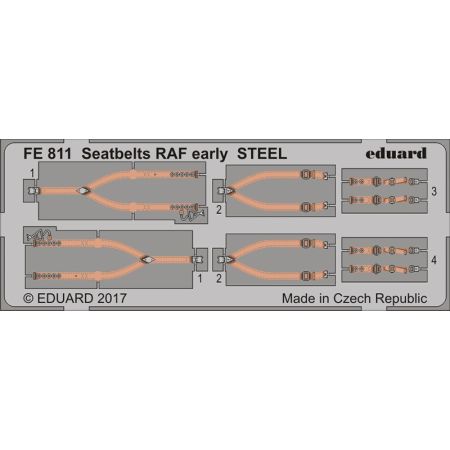 EDUARD FE811 SEATBELTS RAF EARLY STEEL 1/48