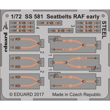 EDUARD SS581 SEATBELTS RAF EARLY STEEL 1/72