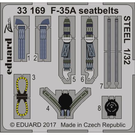 EDUARD 33169 F-35A SEATBELTS STEEL (ITALERI) 1/32