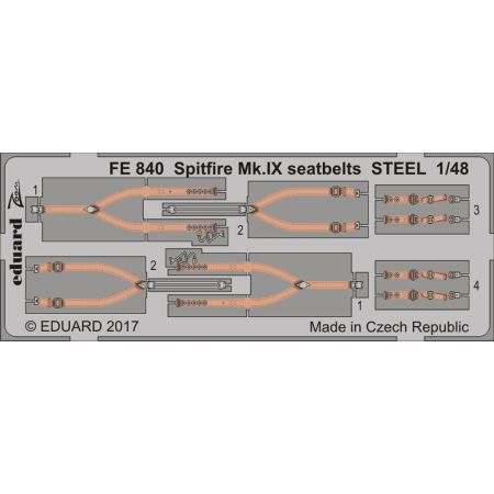 EDUARD FE840 SPITFIRE MK.IX SEATBELTS STEEL (EDUARD) 1/48