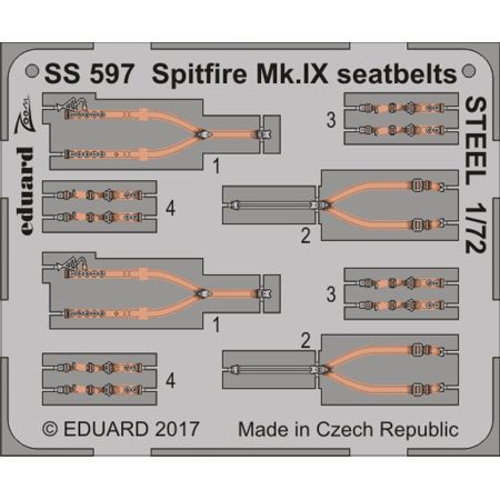 EDUARD SS597 SPITFIRE MK.IX SEATBELTS STEEL (EDUARD) 1/72