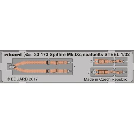 EDUARD 33173 SPITFIRE MK.IXC SEATBELTS STEEL (REVELL) 1/32